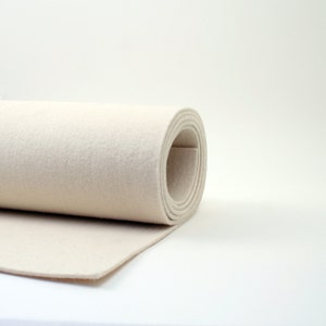 Thick Wool Felt - 3mm - 9" x 18" - 100% Wool Felt - Ivory (Undyed)