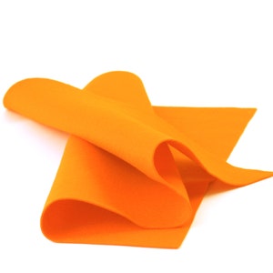 100% Wool Felt Sheet in Color PUMPKIN - 18&quot; X 18&quot; Wool Felt Sheet - Merino Wool Felt - European Wool Felt