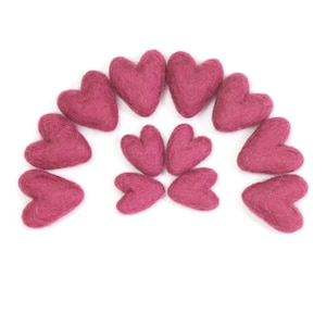 Antique Rose Felt Hearts | Mini Hearts | Mini Heart Garland | Valentine Garland | Bowl Filler | Valentine Decor | Bowl Fillers