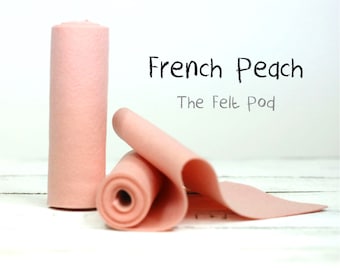 100 Percent Wool Felt Roll - Wool Felt color FRENCH PEACH - 5" X 36" Wool Felt - 100% Wool Felt