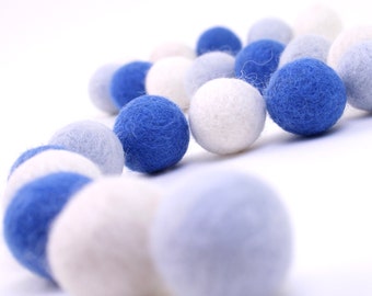 Felt Balls // DIY Garland // DIY Mobile // Sky Color  Set // 2.5 cm // 30 Count