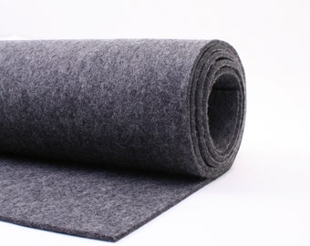 Heather Charcoal Thick 3mm Wool Felt | 3mm Felt - 100% Wool Felt | Designer Wool Felt | Laptop Felt
