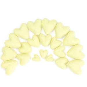 Lemon Chiffon Felt Hearts | Mini Hearts | Mini Heart Garland | Valentine Hearts | Valentine Gift | Valentine Decor | Bowl Fillers