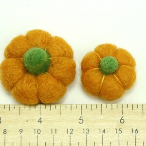 Orange Felt Pumpkins // Orange Pumpkins // White Pumpkins // Yellow Pumpkins // Wool Pumpkins // Size 3.0 cm or 4.0 cm image 5