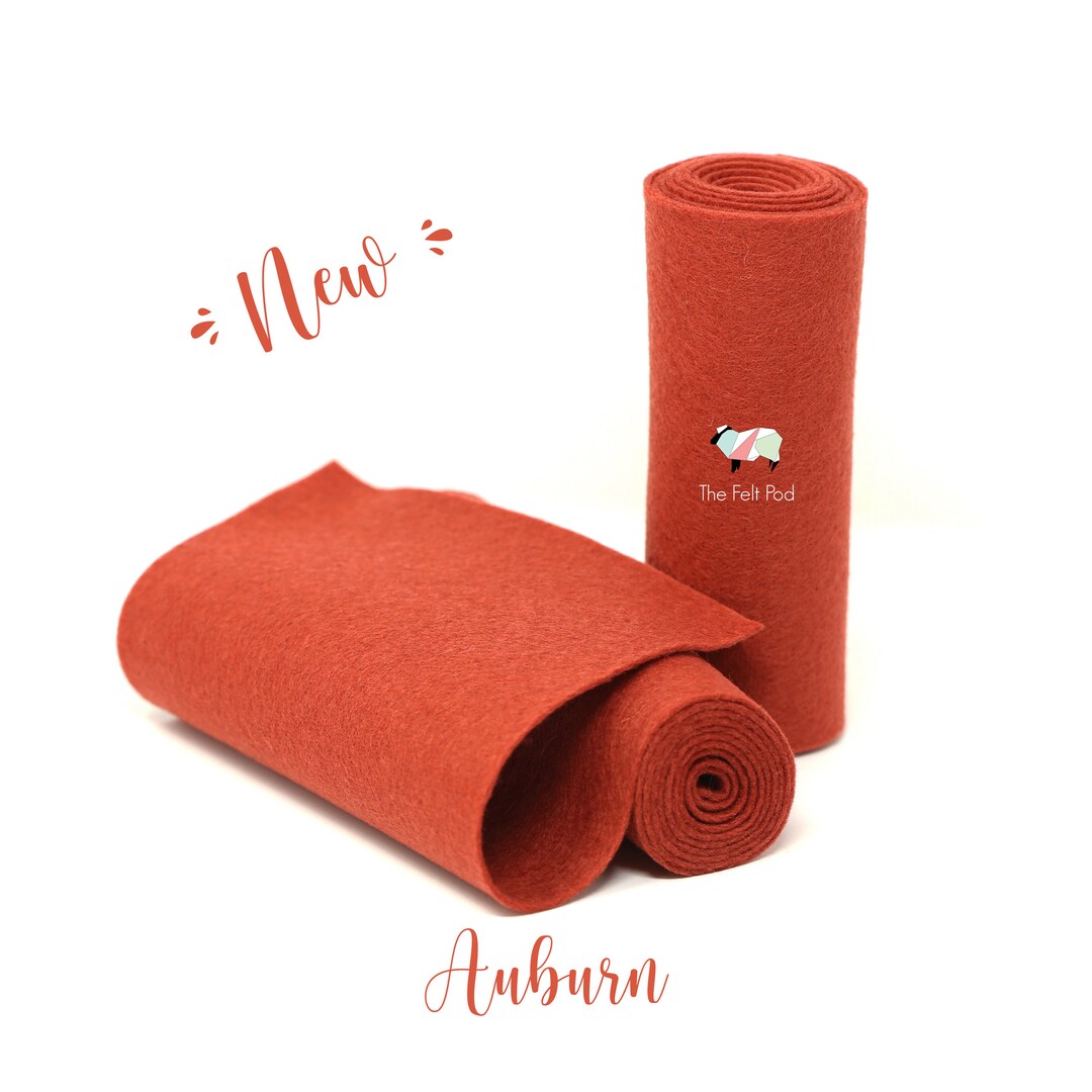 Wool Felt Roll 100 Wool Felt in Color AUBURN 5 X 36 Wool Felt Roll Etsy