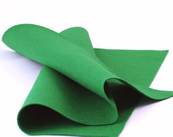 100 Percent Wool Felt Sheet in Color Green - 18" X 18" Wool Felt Sheet - Merino Wool Felt - Craft Wool Felt