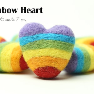 Rainbow Hearts | Rainbow Felt Hearts | 6 cm Hearts