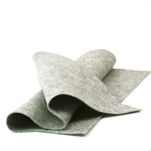 Wool Felt Sheet - 100% Wool Felt in Color HEATHER GRAY - 18&quot; X 18&quot; Wool Felt - Merino Wool Felt