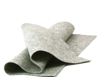 Wool Felt Sheet - 100% Wool Felt in Color HEATHER GRAY - 18" X 18" Wool Felt - Merino Wool Felt