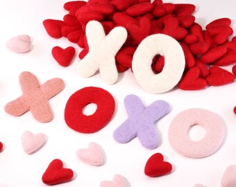 Felted Letters XOXO 7 Color Options | Felt Letters | Felt XOXO | Felted XOXO |  Valentine Letters
