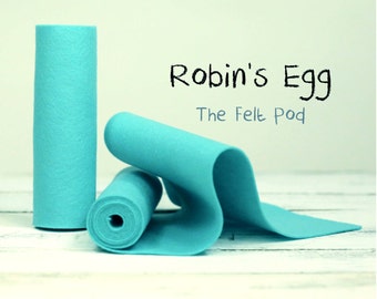 100 Percent Wool Felt Roll - Wool Felt color ROBIN'S EGG - 5" X 36" Wool Felt - 100% Wool Felt