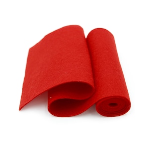 Wollfilzrolle - Wollfilzfarbe ROT - 13cm X 92cm Wollfilz - Rot // Wollfilz aus 100% Wolle
