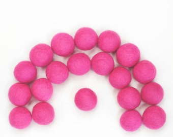 Garland DIY Felt Balls // Wool Felt Poms // Pure Wool Beads // diy Mobile // diy Necklace // SASSY PINK // 1 cm 1.5 cm 2 cm 2.5 cm 3 cm 4 cm