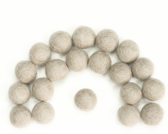 Felt Balls | Wool Felt Balls | BEIGE STONE - 2.5 cm Felt Balls