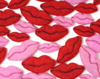 Felted Lips | Felt Lips | Valentine Lips