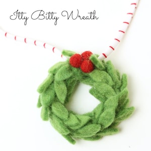Felt Wreath | Felted Mini Wreath  | Felted Wreath | Mistletoe Wreath | Mini Felted Wreath | ITTY BITTY Wreath