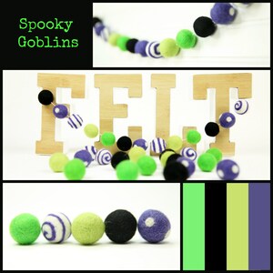 Felt Balls // DIY Garland // DIY Mobile // Spooky Goblins Color Set // 2.5 cm // 25 Count