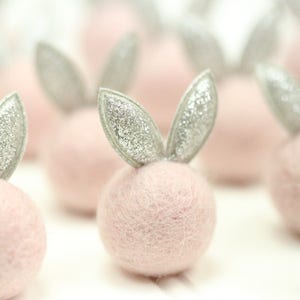 Felt Bunny // Easter Bunnies // Easter Rabbit // Felted Rabbit // Felt Rabbit Ears // Glitter Bunny Ball image 8