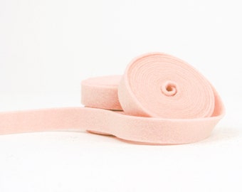 Wool Felt - 100 Percent Wool Felt Ribbon in color BABY PINK - 1/2 Inch X 2 Yards - Merino Wool Felt - Pink Ribbon - Baby Pink Ribbon