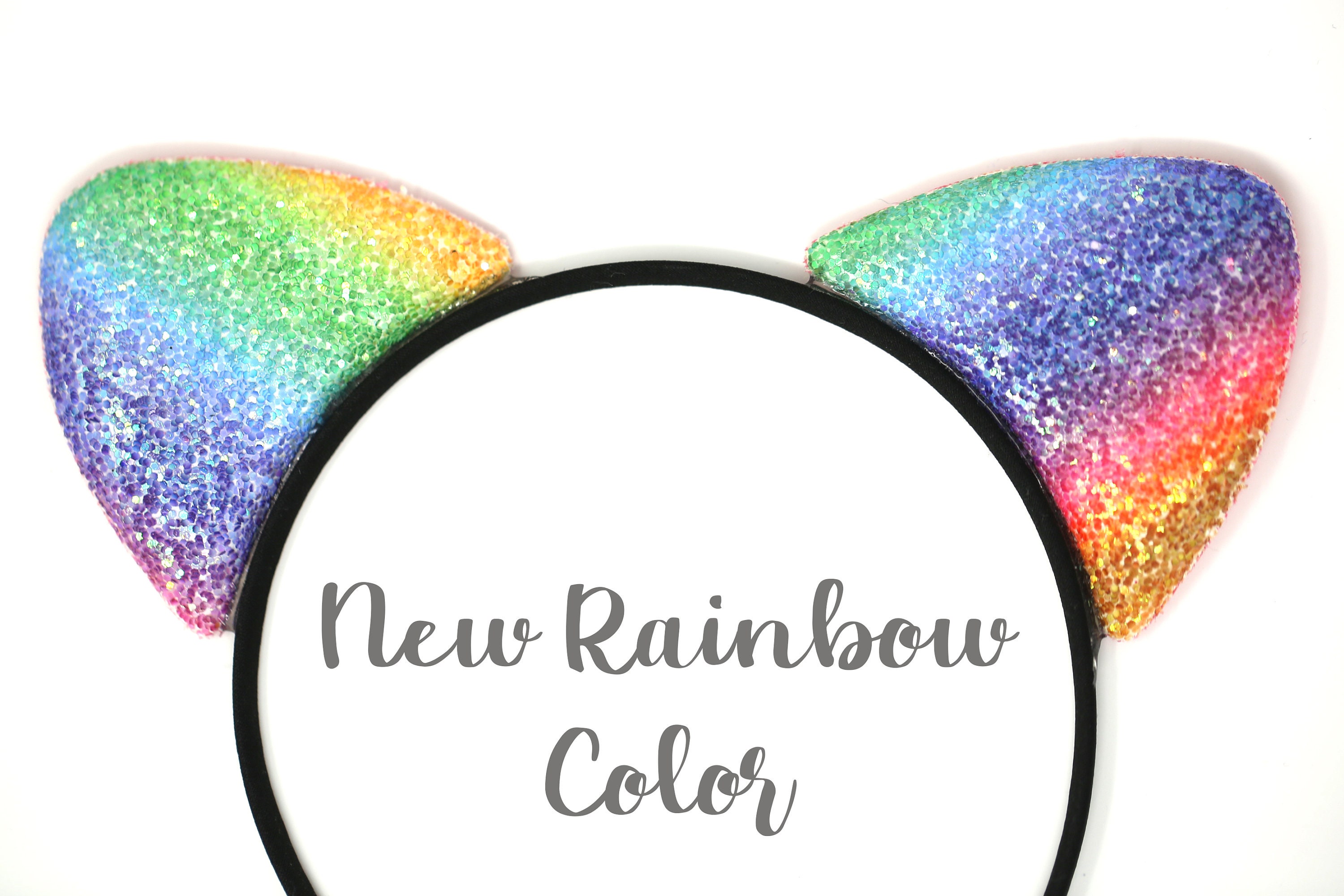 Cat Ears Headbands Glitter Cat Ears Chunky Glitter Cat Etsy