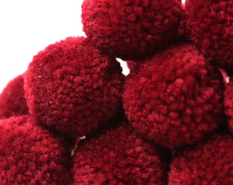 Wollpoms - P54 CRIMSON Wollpom Pom