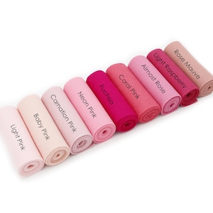 Pink Wool Felt Wool Felt Roll - 100 Percent Wool Felt Wool Felt - 5&quot; X 36&quot; Wool Felt - Pink Wool Felt