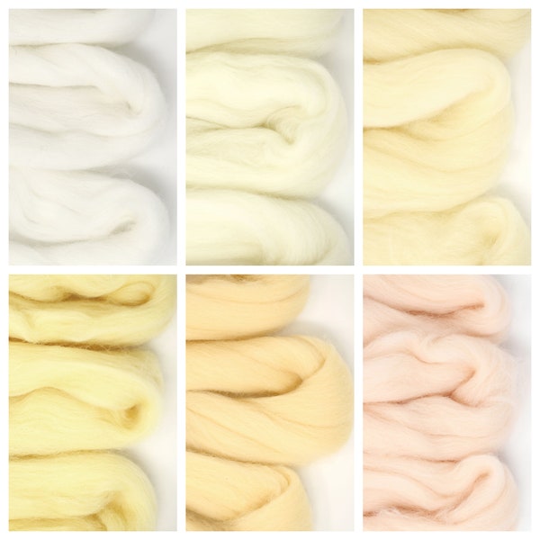 Merino Wool Roving 21 micron - Neutral Wool Roving  | Wet Felting Wool | Needle Felting Fibers| Felting Fibers  | Wool Combed Tops