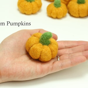 Orange Felt Pumpkins // Orange Pumpkins // White Pumpkins // Yellow Pumpkins // Wool Pumpkins // Size 3.0 cm or 4.0 cm image 6