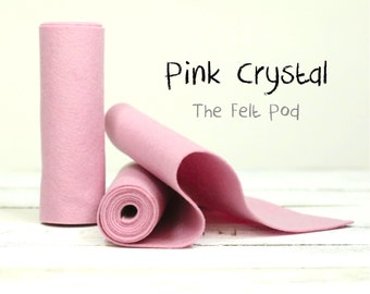 100 Percent Wool Felt Roll - Wool Felt color PINK CRYSTAL - 5" X 36" Wool Felt - Pink Wool Felt