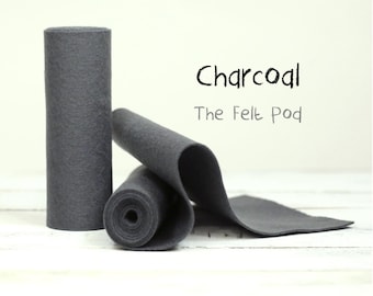 Wool Felt Roll - 100% Wool Felt in color CHARCOAL - Merino Wool Felt - Gray Wool