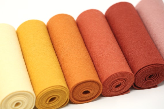 Wool Felt Roll 100% Wool Felt in Color TERRACOTTA 5 X 36 Wool Felt Roll 