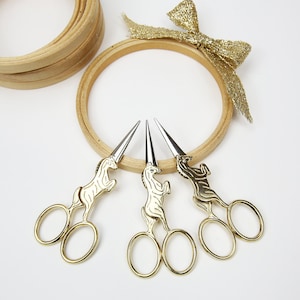 Unicorn Scissors // Kreative Snips // Embroidery Scissors // Gold Scissors image 1