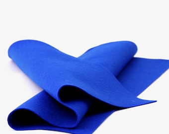100 Percent Wool Felt Sheet in Color ROYAL BLUE - 18" X 18" Wool Felt Sheet - Merino Wool Felt