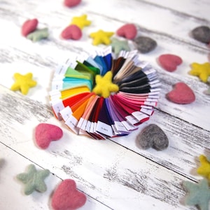 Carta de colores - Carta de muestras - Anillo de colores - Anillo de muestras - Fieltro de lana - Fieltro de lana merino 100 %