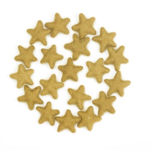 Étoiles en feutre - 3 à 4 cm - 10 pièces - Couleur : HARVEST GOLD - Étoiles en feutre de laine | Remplisseurs de bols | Mini étoiles | guirlande d'étoiles | Jouet pour chat