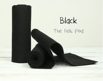 Wool Felt Roll in color BLACK - 100% Wool Felt - Black Felt - 100 Percent Wool Felt