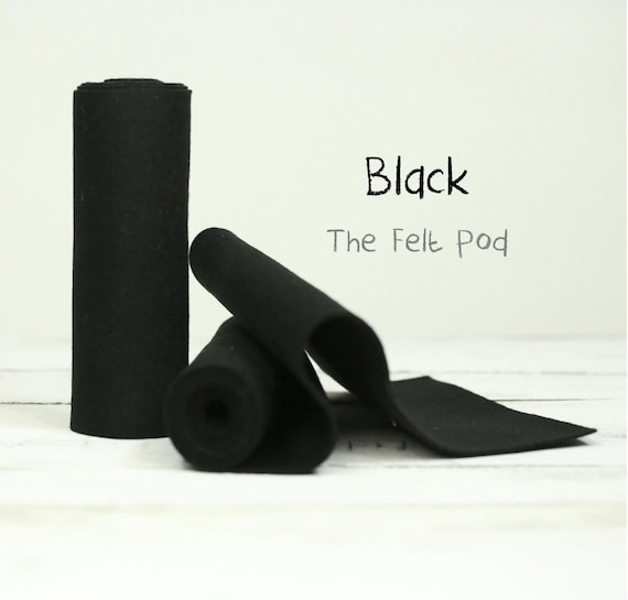 Wool Felt Roll in Color BLACK 100 Wool Felt Black Felt Etsy UK