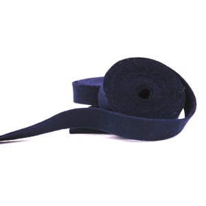 Wool Felt 100 Percent Wool Felt Ribbon in color NAVY - 1/2 Inch X 2 yards - Merino Wool Felt - Blue Ribbon - Navy Ribbon