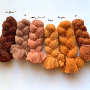 Merino Wool Roving 21 micron Brown Roving | Wet Felting Wool | Needle Felting Fibers| Felting Fibers  | Wool Combed Tops  | Spinning Fibers