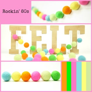 Felt Balls // DIY Garland // DIY Mobile // Rockin&#39; 80s Ball Mixed Set // 2.5 cm // 30 Count