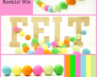 Pom-poms de fieltro // GUIRnalda DIY // DIY Mobile // Rockin' 80s Ball Mixed Set // 2.5 cm // 30 Conde