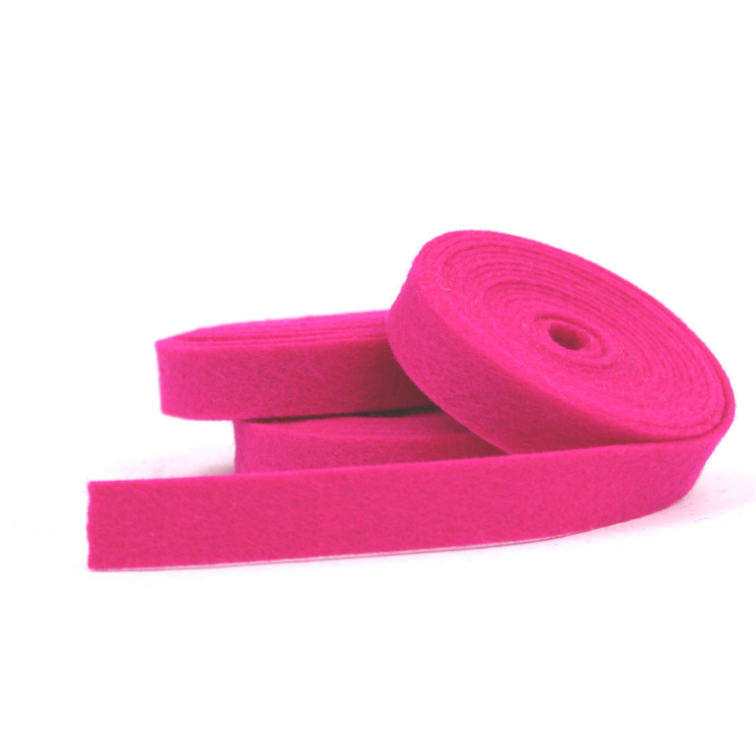 Felt Ribbon Material Wool Felt - 100 Percent Wool Felt Ribbon in Color FUCHSIA - 1/2 Inch X ...