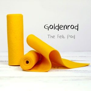 100 Percent Wool Felt Roll - Wool Felt color GOLDENROD - 5" X 36" Wool Felt - 100% Wool Felt