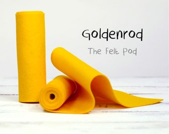 100 Percent Wool Felt Roll - Wool Felt color GOLDENROD - 5" X 36" Wool Felt - 100% Wool Felt