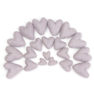 Wisteria Felt Hearts | Mini Felt Hearts | Mini Wool Hearts | Valentine Hearts | Valentine Gift | Valentine Decoration | Wool Felt