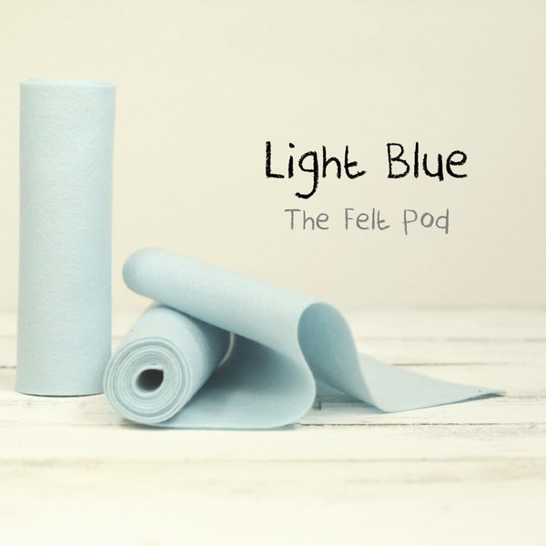 100 Percent Wool Felt Roll - Wool Felt color LIGHT BLUE - 5" X 36" Wool Felt - 100% Wool Felt