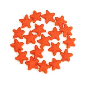 Wool Felt Stars -  3 to 4 cm - 10 count Color BITTERSWEET ORANGE | Halloween Ornament | Halloween Garland | Baby Photo Decor | Bowl Fillers