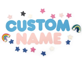 Filzbuchstaben nach Maß | 3 mm Filzbuchstaben | Personalisierte Name Filz Banner