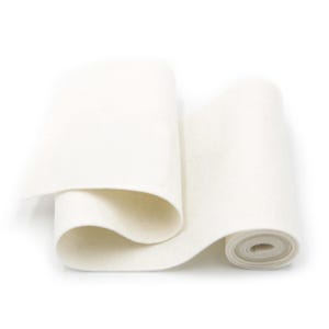 Wool Felt Roll - 100% Wool Felt in Color WHITE - 5&quot; X 36&quot; Wool Felt Roll - White Wool Felt