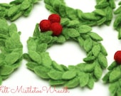 Felt Wreath Felted Mini Wreath Felted Wreath Mistletoe Wreath Mini Felted Wreath